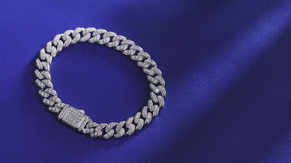 1The Light Of Faith Luxury Fashion Mossan Diamond S925 Silver Bracelet Prohibit Tk Sales