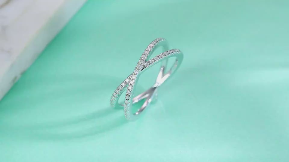 1Double Band Diamond Ring Luxury Fashion Set Moissanite Silver Ring Prohibit TK Sales