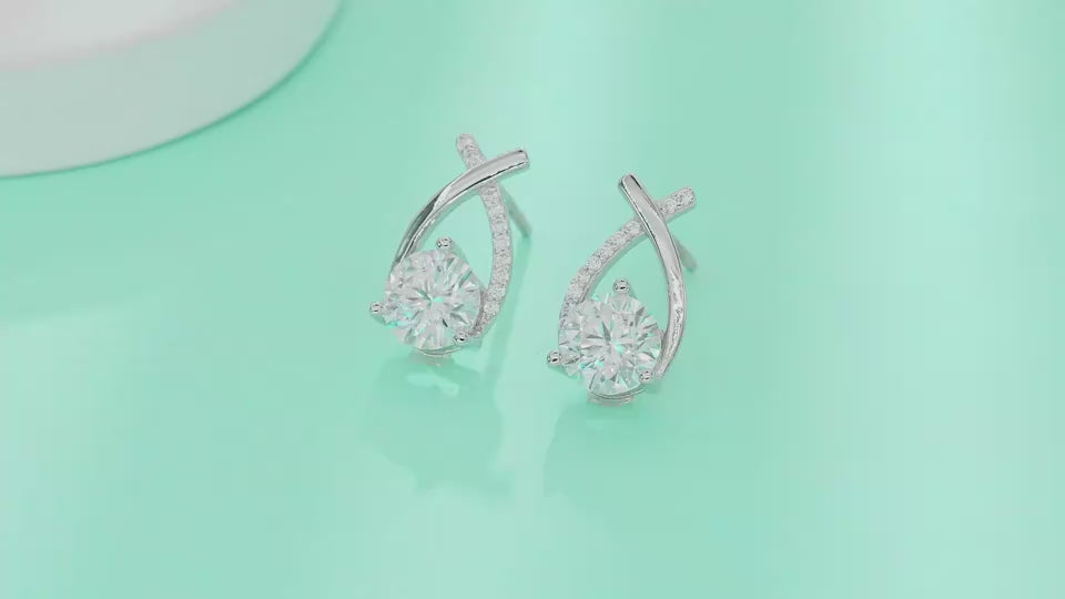 1Happy Encounter - Fashionable And Luxurious Diamond Jewelry Set With 1-carat Moissan Diamond S925 Sterling Silver And Platinum-plated Stud Earrings Prohibit Tk Sales