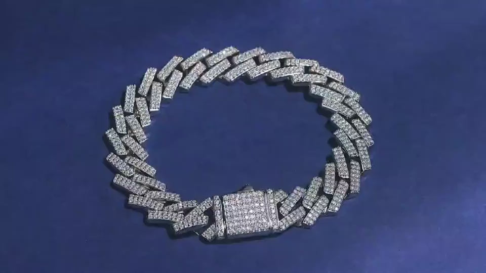 1The Keel Luxury Fashion Mossan Diamond S925 Silver Bracelet Rivaling Natural Diamonds Prohibit Tk Sales