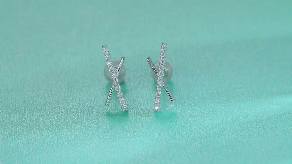 1Sky Meteor Diamond Set Moissanite Silver Earrings Luxury Fashion Diamond Earrings Stud Earrings Prohibit Tk Sales