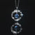 925 Silver Plated  Feather Shape Pendant Necklace Moonstone Round Bead Jewelry Choker Gift