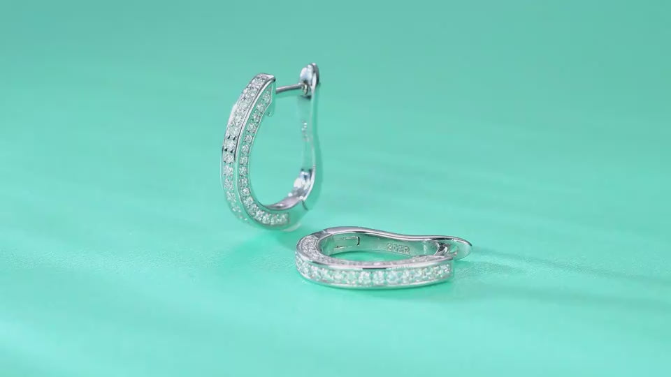 1Highlight - S925 Moissanite Sterling Silver Earrings With Platinum-plated Stud Earrings, Fashionable, Trendy And Affordable Diamond Jewelry Prohibit Tk Sales