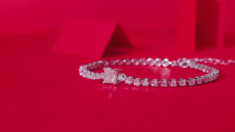 1Rubik Cube Luxury Fashion Mosan Diamond Silver Jewelry Comparable To Natural Diamond Bracelet Prohibit Tk Sales
