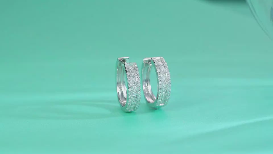 1Splendid Night Luxury Fashion Diamond Earrings Stud Set With Mosan Diamond Silver Ornaments Prohibit Tk Sales