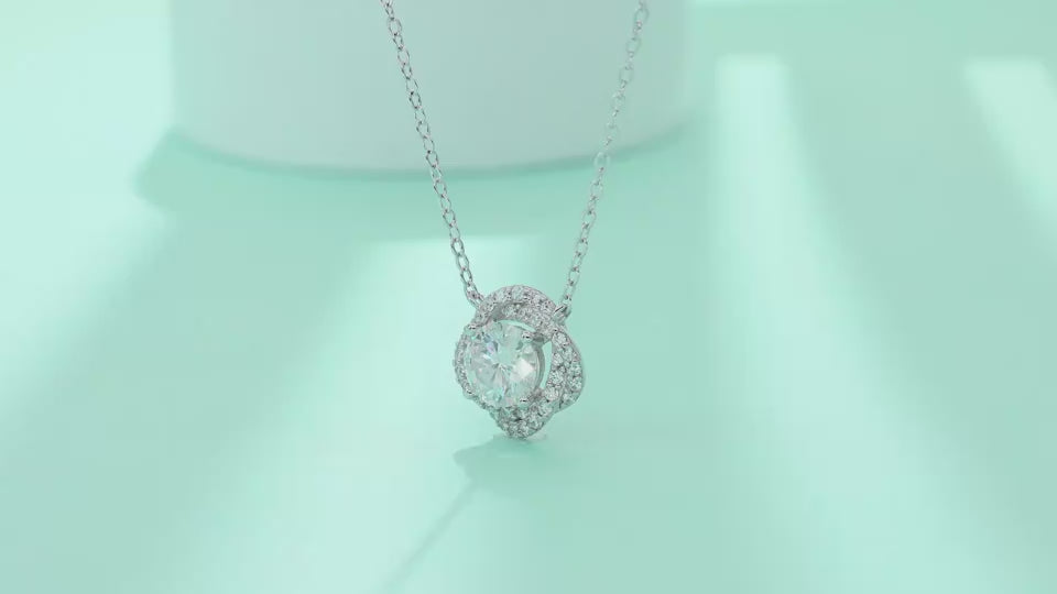 1Lucky Flower - A Fashionable And Luxurious Diamond Jewelry Pendant Set With 1-carat Moissanite S925 Sterling Silver And Platinum Plating Prohibit Tk Sales