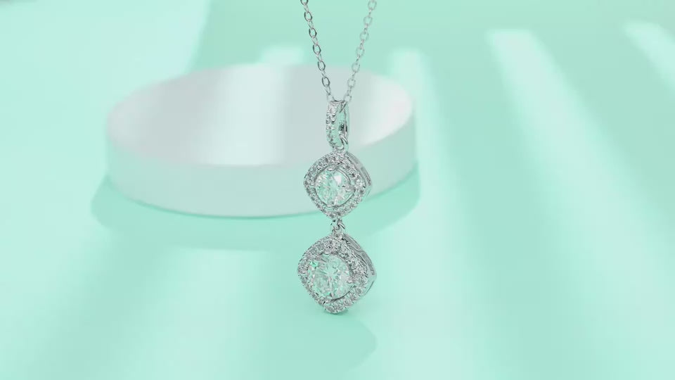 1Snowy Wonderland - A Fashionable And Luxurious Diamond Jewelry Pendant Set With 1-carat Moissanite S925 Sterling Silver And Platinum Plating Prohibit TikTok sales