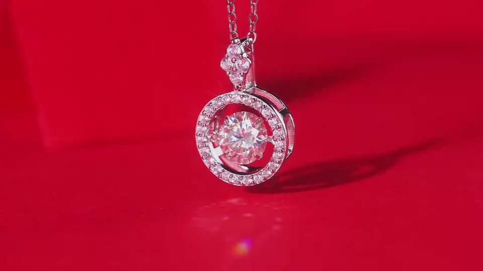 1Touch - A Fashionable And Trendy Jewelry Necklace Pendant Set With 1-carat Moissanite S925 Sterling Silver And Platinum Plating Prohibit Tk Sales