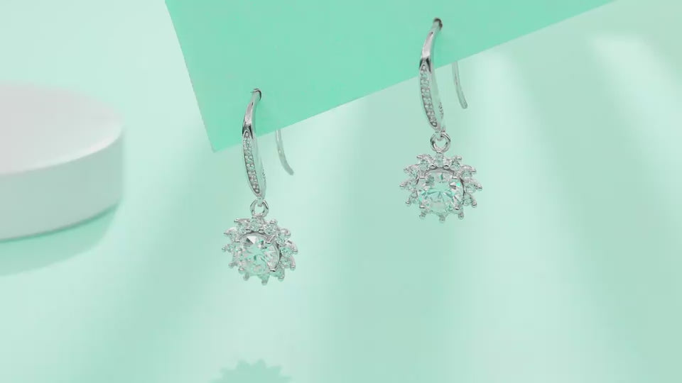 1Qingcheng - A Fashionable And Luxurious Diamond Jewelry Accessory Set With Half-carat Moissan Diamond S925 Sterling Silver And Platinum-plated Stud Earrings Prohibit TikTok sales