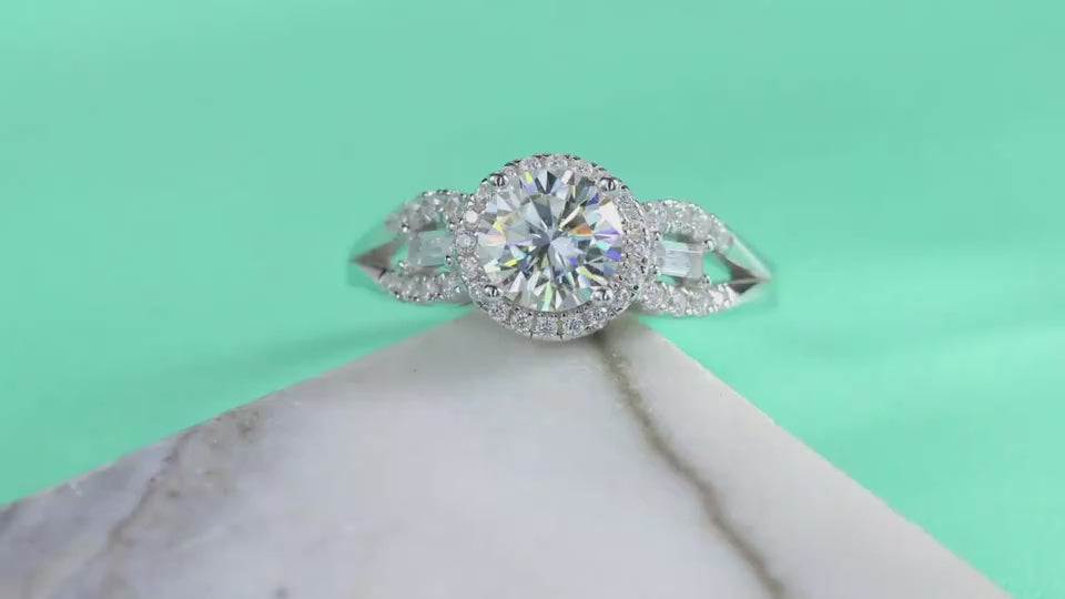 1Luxury Fashion Large Diamond Wedding Ring With Moissanite Silver Ring Prohibit Tk Sales