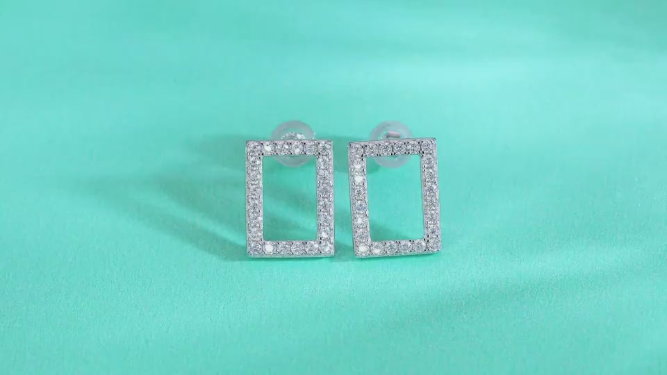 1In Full Swing - Fashionable And Affordable Jewelry With Moissanite S925 Sterling Silver And Platinum-plated Stud Earrings Prohibit TikTok sales