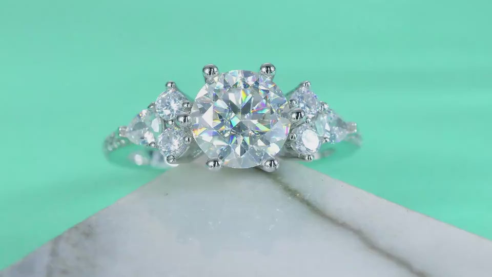 1Luxury Fashion Diamond Ring Moissanite Silver Ring Prohibit Tk Sales