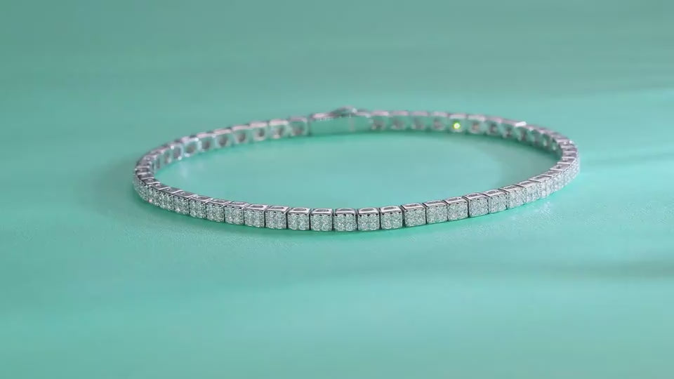 1Piano Poet Luxurious Fashion Set Mosan Diamond S925 Silver Bracelet Rivaling Natural Diamonds Prohibit Tk Sales
