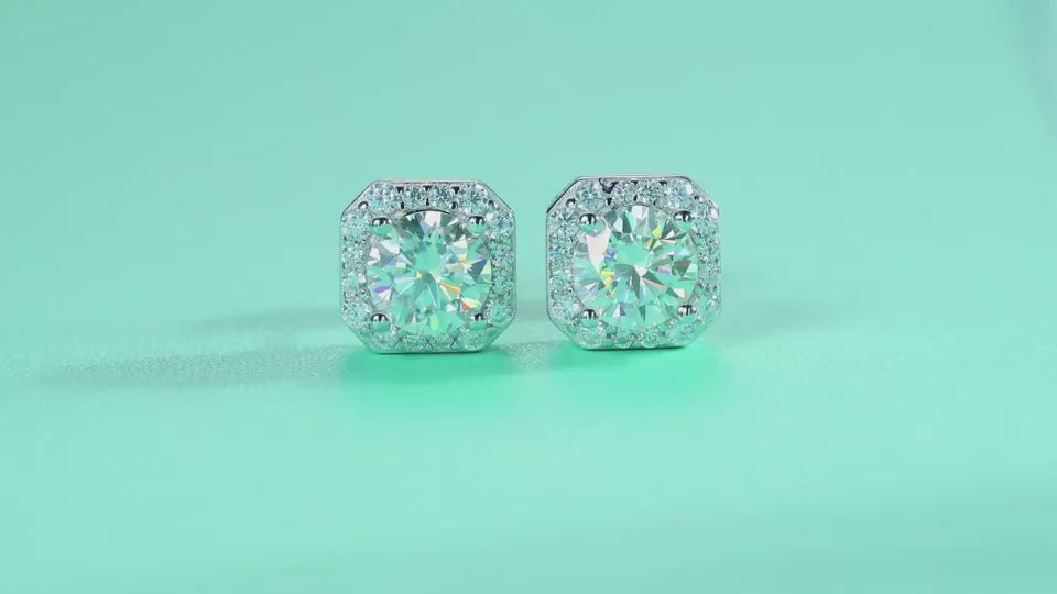 1Heart Rose Luxury Fashion Diamond Earrings Stud Set With Mosan Diamond Silver Ornaments Prohibit Tk Sales