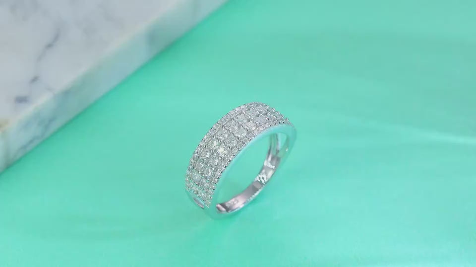1Multi-row Diamond Ring Luxury Fashion Set Moissanite Silver Ring Prohibit Tk Sales