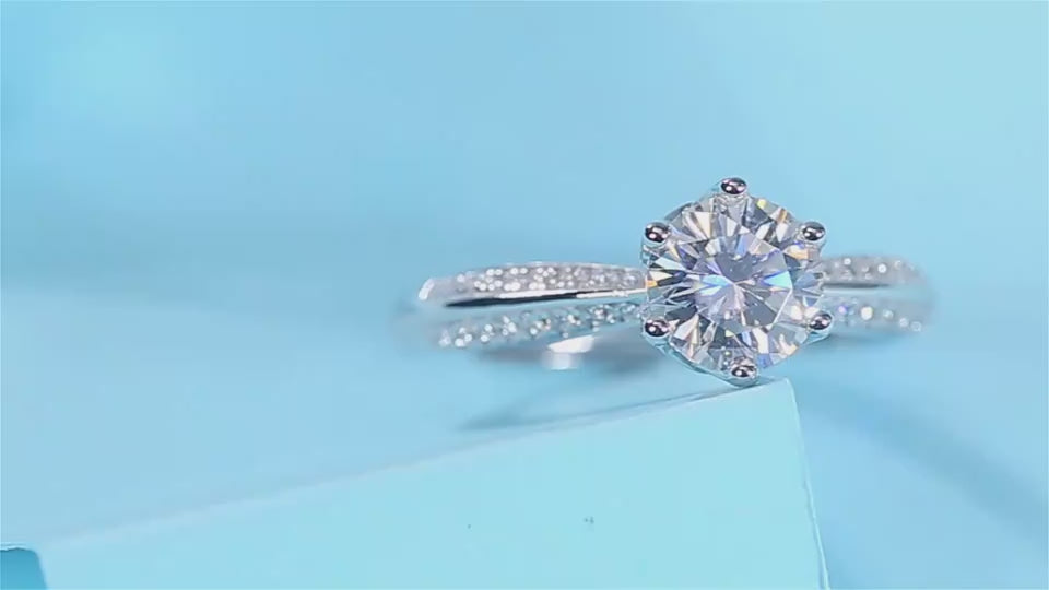 1Moissanite Diamond Wedding Ring Luxury Fashion Silver Ring Prohibit Tk Sales