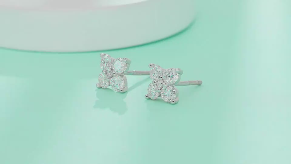 1Sweetheart French - Fashionable And Luxurious Diamond Jewelry Set With Moissanite S925 Sterling Silver And Platinum-plated Stud Earrings Prohibit TikTok sales