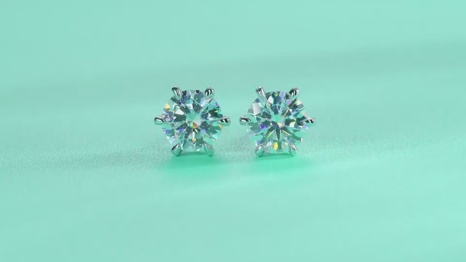 1Guardian Classic Six Claw Luxury Fashion Diamond Earrings Stud Set Mosan Diamond Silver Jewelry Prohibit Tk Sales