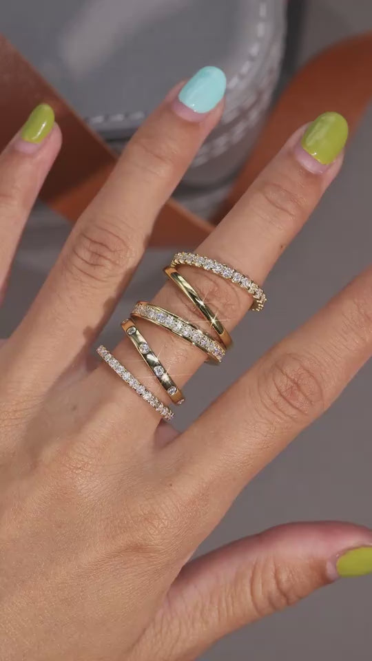 1Golden Stars - Fashionable Men And Women Ring And Ring Jewelry Set With Moissanite S925 Sterling Silver And Gold-plated Diamond Prohibit Tk Sales