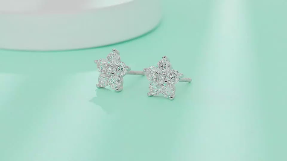 1Paris Flower - Fashionable And Luxurious Diamond Jewelry Set With Moissanite S925 Sterling Silver And Platinum-plated Stud Earrings Prohibit Tk Sales