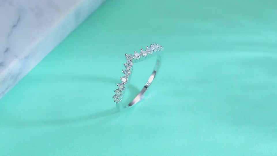 1Crown Diamond Ring Luxury And Stylish Moissanite Silver Ring Prohibit Tk Sales