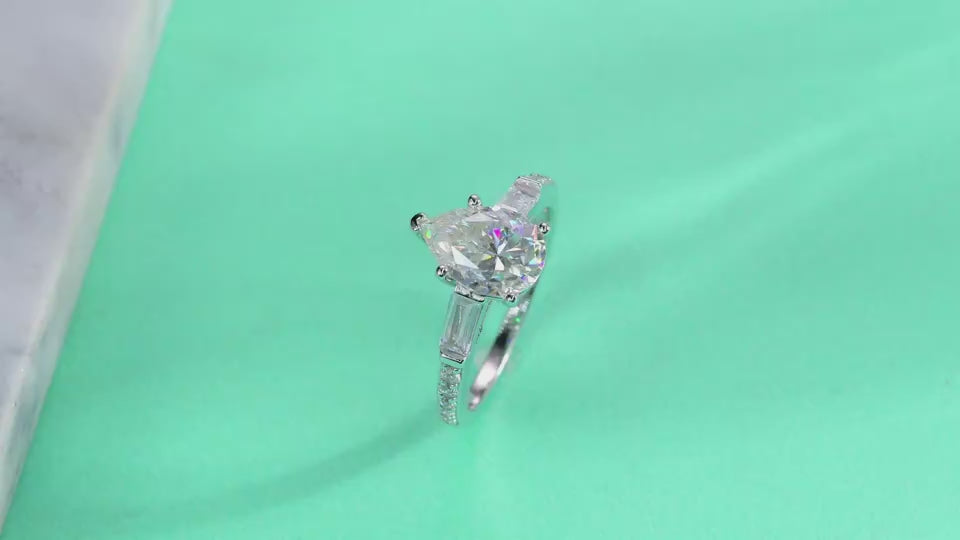 1Large Diamond Diamond Ring Luxury Fashion Set Moissanite Silver Ring Prohibit Tk Sales