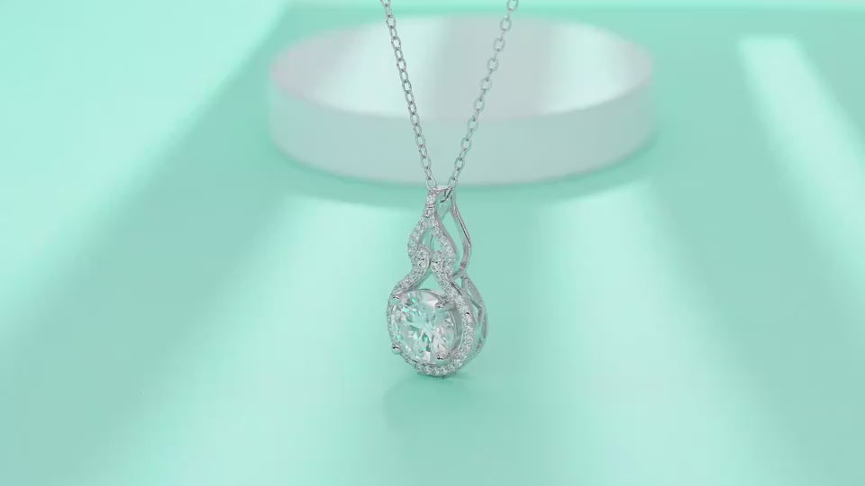 1Curve - A Fashionable And Luxurious Diamond Jewelry Pendant Set With 2-carat Moissanite S925 Sterling Silver And Platinum Plating Prohibit TikTok sales