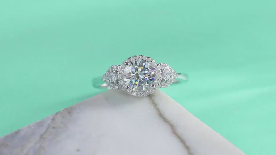 1Luxury Fashion Large Diamond Wedding Ring With Moissanite Silver Ring Prohibit TK Sales