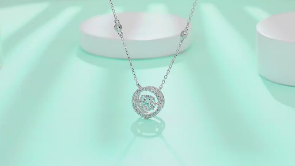 1Mobius - A Fashionable And Luxurious Diamond Jewelry Piece Set With 1-carat Moissanite S925 Sterling Silver And Platinum-plated Pendant Prohibit Tk Sales