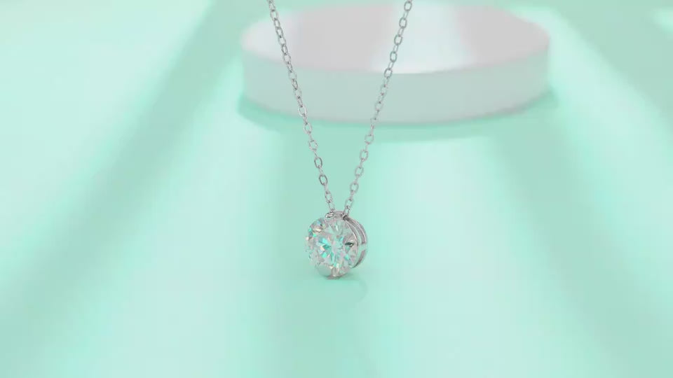 1Simple Pleasure - A Fashionable And Luxurious Diamond Jewelry Pendant Set With 2-carat Moissanite S925 Sterling Silver And Platinum Plating Prohibit Tk Sales