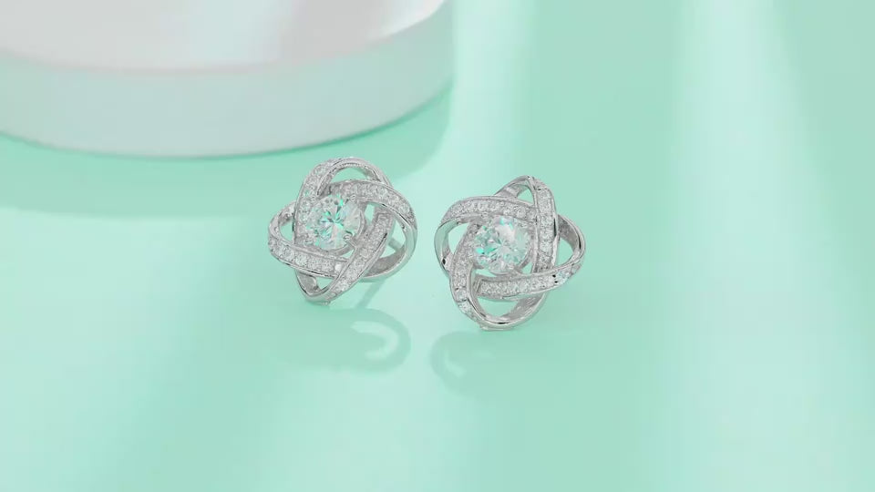 1Hope Beam - A Fashionable And Luxurious Diamond Jewelry Piece Set With Half-carat Moissanite S925 Sterling Silver And Platinum-plated Stud Earrings Prohibit Tk Sales